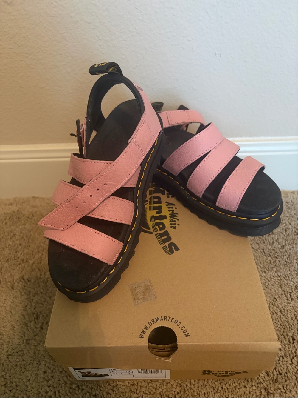 Dr. Martens Pink Strappy Sandals